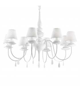 Blanche  8 Light Multi Arm Chandelier White Finish E14