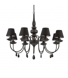 Blanche  8 Light Multi Arm Chandelier Black Finish E14-1