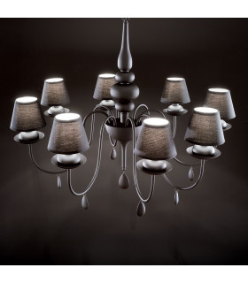 Blanche  8 Light Multi Arm Chandelier Black Finish E14-2