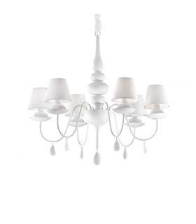 Blanche  6 Light Multi Arm Chandelier White Finish E14