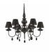Blanche  6 Light Multi Arm Chandelier Black Finish E14