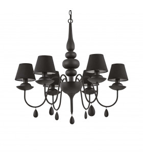 Blanche  6 Light Multi Arm Chandelier Black Finish E14