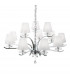 Pegaso  12 Light Crystal Multi Arm Chandelier Chrome White Finish E14