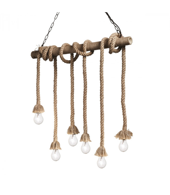 Canapa  6 Light Ceiling Pendant Brown E27-1