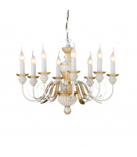 Firenze  8 Light Chandelier Ivory Gold Finish E14-1