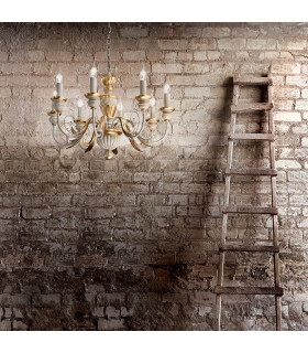 Firenze  8 Light Chandelier Ivory Gold Finish E14-2