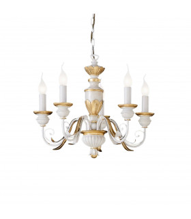 Firenze  5 Light Chandelier Ivory Gold Finish E14