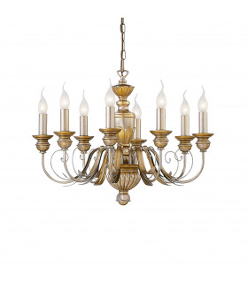 Dora  8 Light Chandelier Antique Brass Finish E14