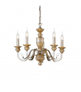 Dora  5 Light Chandelier Antique Brass Finish E14