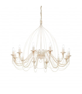 Corte  12 Light Chandelier Antique White Finish E14