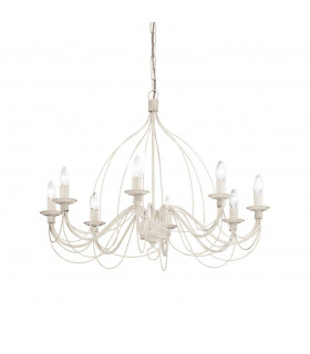 Corte  8 Light Chandelier Antique White Finish E14
