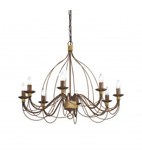 Corte  8 Light Chandelier Rust Brown Finish E14