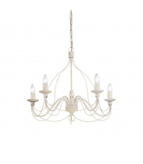 Corte  5 Light Chandelier Antique White Finish E14