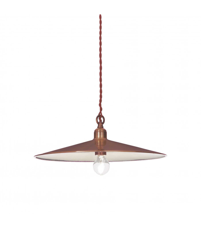 Cantina 1 Light Large Dome Ceiling Pendant Copper E27