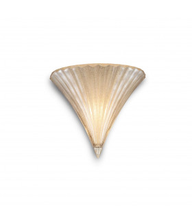 Santa 1 Light Indoor Wall Uplighter Gold with Small Finish Glass E14