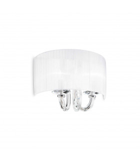 Swan  2 Light Indoor Glass Candle Wall Light Chrome E14
