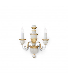 Firenze  2 Light Indoor Candle Wall Light Gold Ivory E14