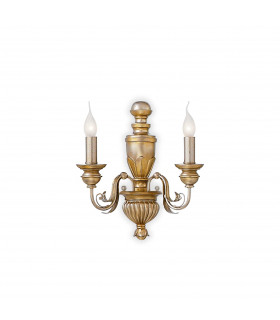 Dora  2 Light Indoor Candle Wall Light Antique Brass E14