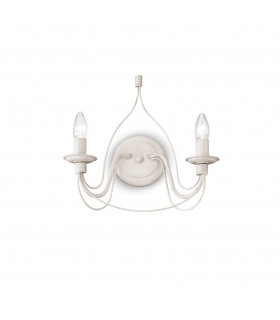 Corte  2 Light Indoor Candle Wall Light Antique White E14