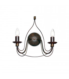 Corte  2 Light Indoor Candle Wall Light Rust Brown E14