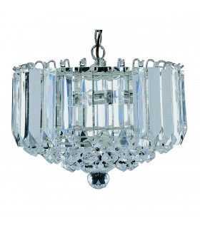 4 Light Ceiling Pendant Chrome with Crystals, E14 - 1