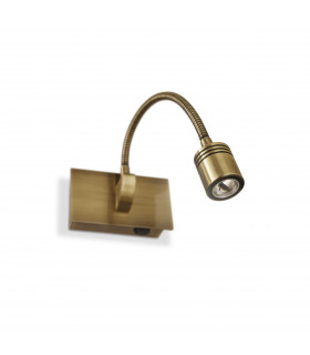 Dynamo LED 1 Light Indoor Adjustable Wall Light Reading Lamp Antique Brass