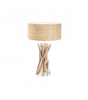 Driftwood 1 Light Table Lamp Brown Beige with Shade E27