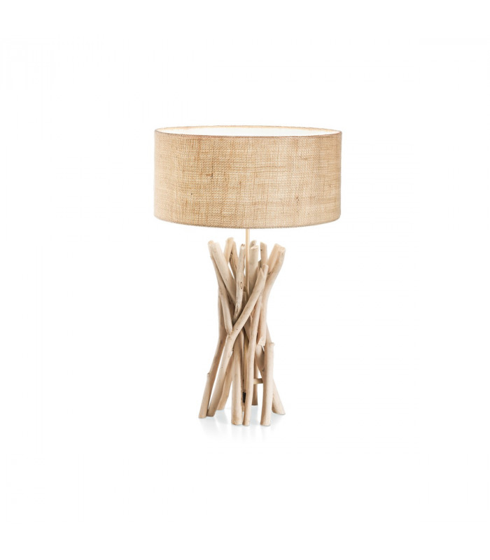 Driftwood 1 Light Table Lamp Brown Beige with Shade E27