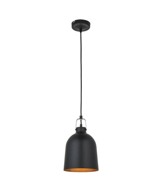 Lazenby 1 Light Pendant Light Matt Black Aged Pewter Paint-8