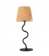 Wriggle 1 Light Table Lamp Matt Black Natural Raffia-1