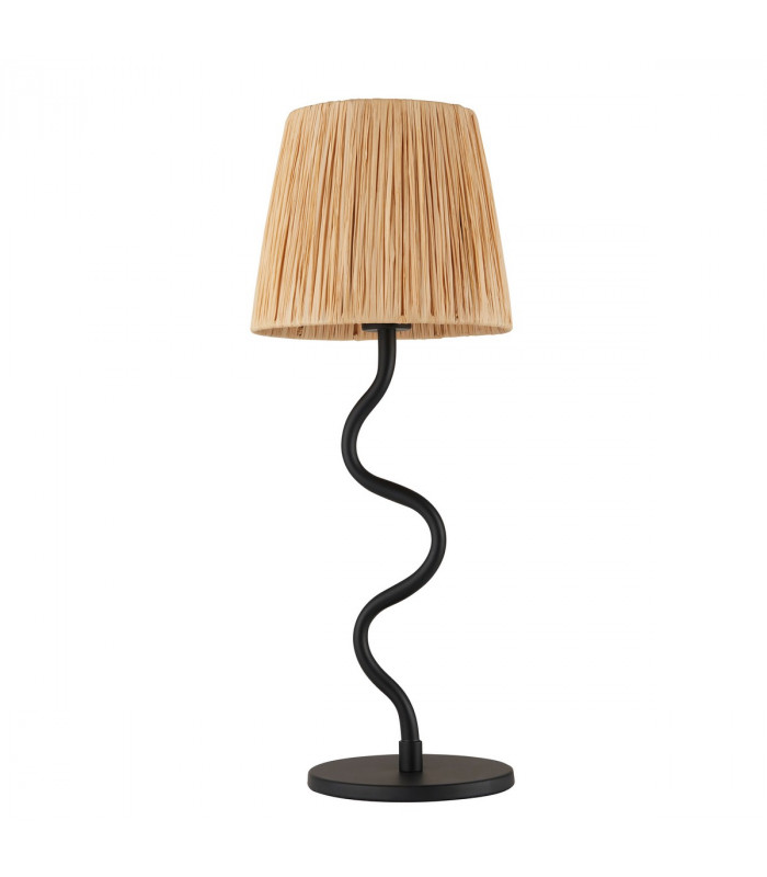 Wriggle 1 Light Table Lamp Matt Black Natural Raffia-8