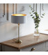 Highclere 1 Light Table Lamp Antique Brass Plate Vintage White Fabric-2