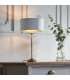 Highclere 1 Light Table Lamp Antique Brass Plate Vintage White Fabric-5