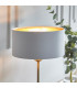 Highclere 1 Light Table Lamp Antique Brass Plate Vintage White Fabric-6