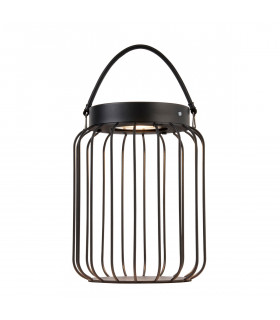 Tropic Integrated LED Solar Table Lamp Matt Black Clear Glass IP44-1