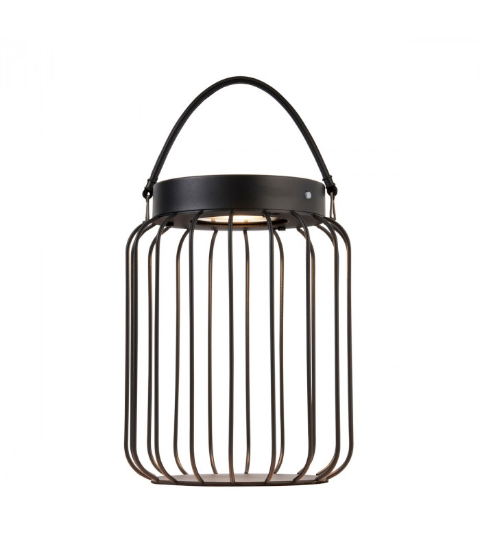 Tropic Integrated LED Solar Table Lamp Matt Black Clear Glass IP44-1