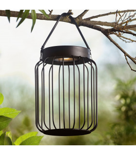 Tropic Integrated LED Solar Table Lamp Matt Black Clear Glass IP44-2