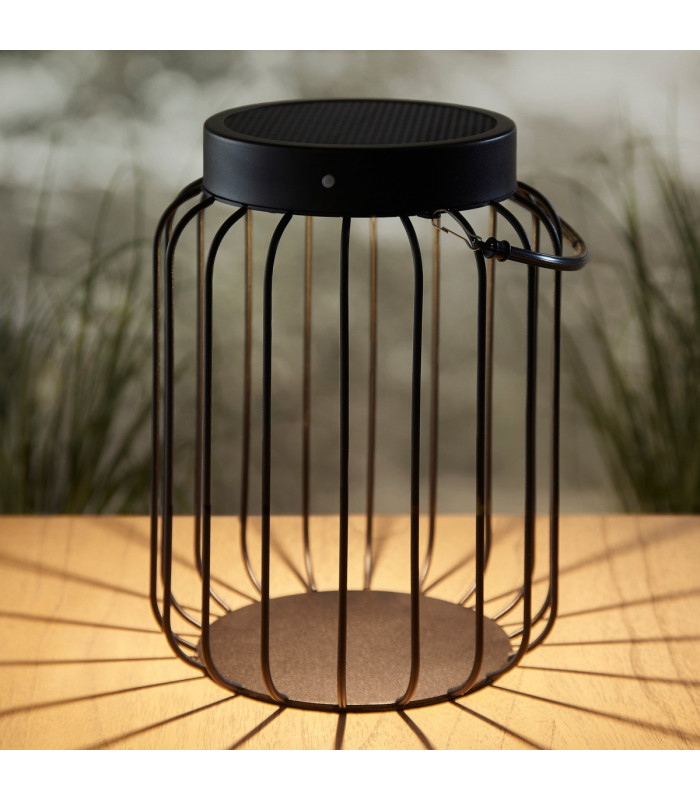 Tropic Integrated LED Solar Table Lamp Matt Black Clear Glass IP44-4