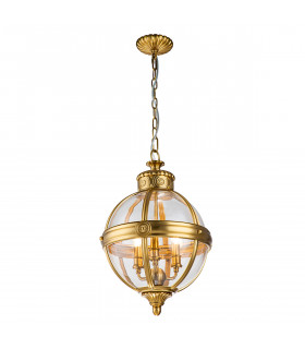 Feiss Adams Spherical Pendant Ceiling Light Burnished Brass-1