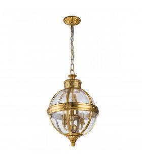 Feiss Adams Spherical Pendant Ceiling Light Burnished Brass-2