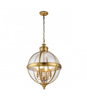 Feiss Adams Spherical Pendant Ceiling Light Burnished Brass-1
