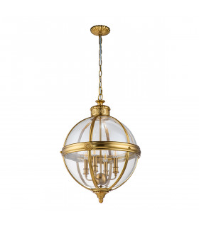 Feiss Adams Spherical Pendant Ceiling Light Burnished Brass-2