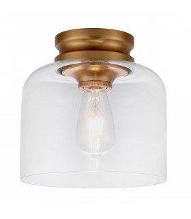 Feiss Hounslow Bowl Semi Flush Ceiling Light Burnished Brass-1