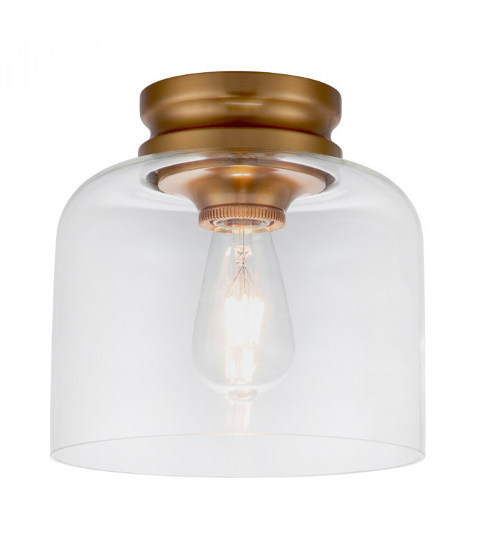 Feiss Hounslow Bowl Semi Flush Ceiling Light Burnished Brass-1