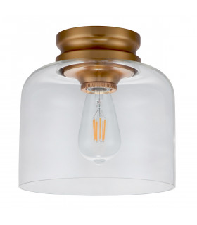 Feiss Hounslow Bowl Semi Flush Ceiling Light Burnished Brass-2