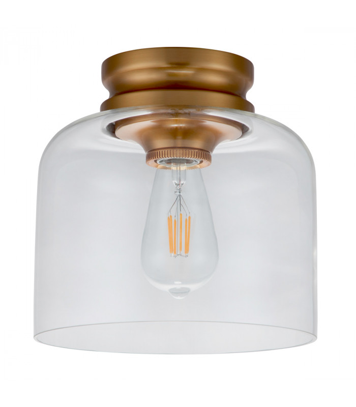 Feiss Hounslow Bowl Semi Flush Ceiling Light Burnished Brass-2