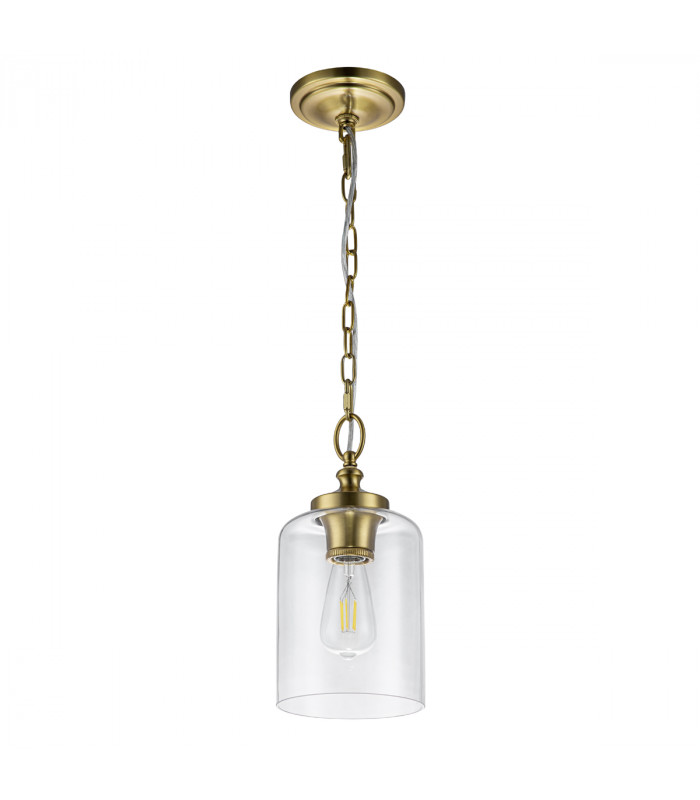Feiss Hounslow Dome Pendant Ceiling Light Burnished Brass-2
