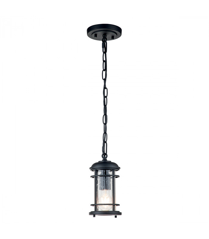 Feiss Lighthouse Outdoor Pendant Ceiling Light Textured Black IP44-1