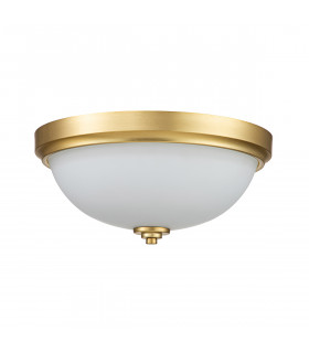 Feiss Malibu Bowl Semi Flush Ceiling Light Brushed Brass IP44-2