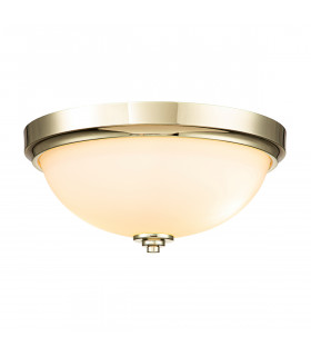 Feiss Malibu Bowl Semi Flush Ceiling Light Polished Brass IP44-1
